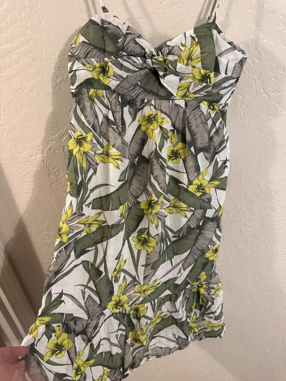 Banana Republic Linen Tropical Palm Floral Island Vacation Midi Dress - Picture 4 of 10